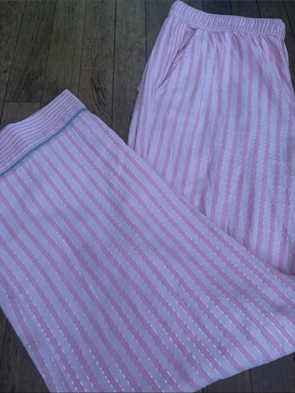 Victoria's Secret Pink and Silver Striped Lounge Pants - Picture 7 of 8